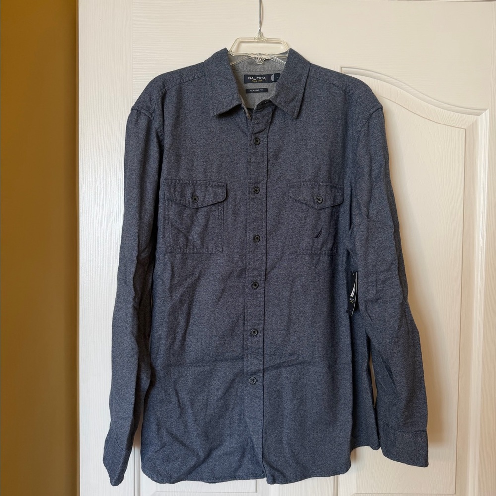 Nautica Gray Casual Button Down Shirt